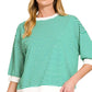 Striped Contrast Trim Banded Bottom Top