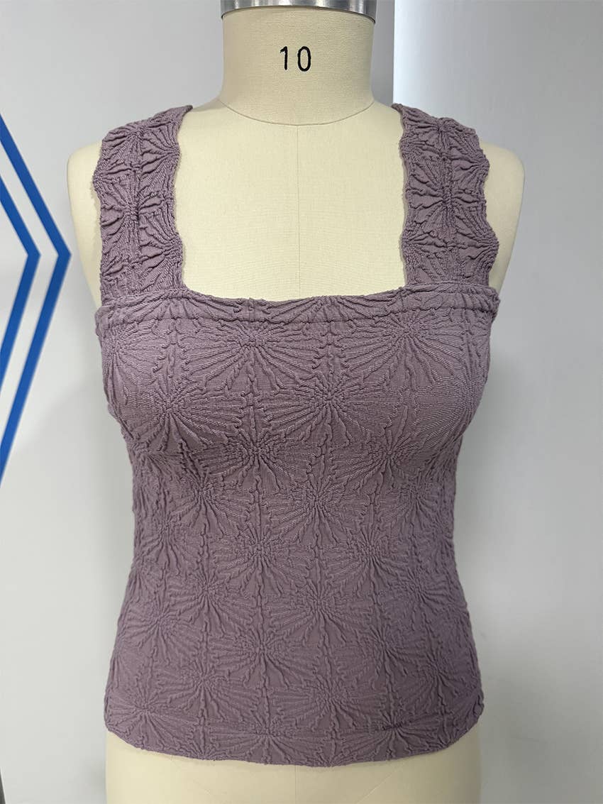 TO1527 Jacquard Knit Tank Top