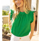 Shirts Women’s Sleeveless Ruffle Rib Textured  34168-1