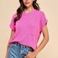 T1641 Solid Ribbed Top With Pockets L1E-T1641