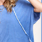 HBT7653 Dyed Fabric Round Neck Batwing Short Sleeve Women’s Shirts