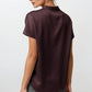 Drop Shoulder Blouse In Crinkle Satin