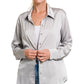 Satin Charmeuse Button Front Shirt Women’s 1170D4