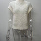 Outerwear Cable Knit Turtleneck Vest TO1830, CWOSWSL0141