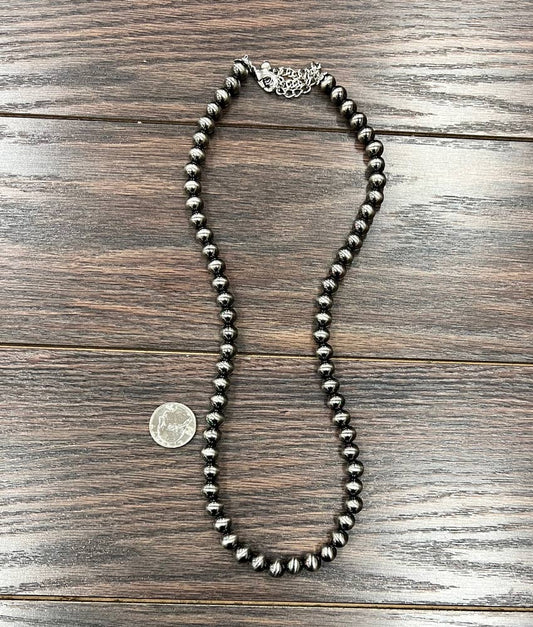 737983, Handmade 10mm Polish Navajo Bead Necklace