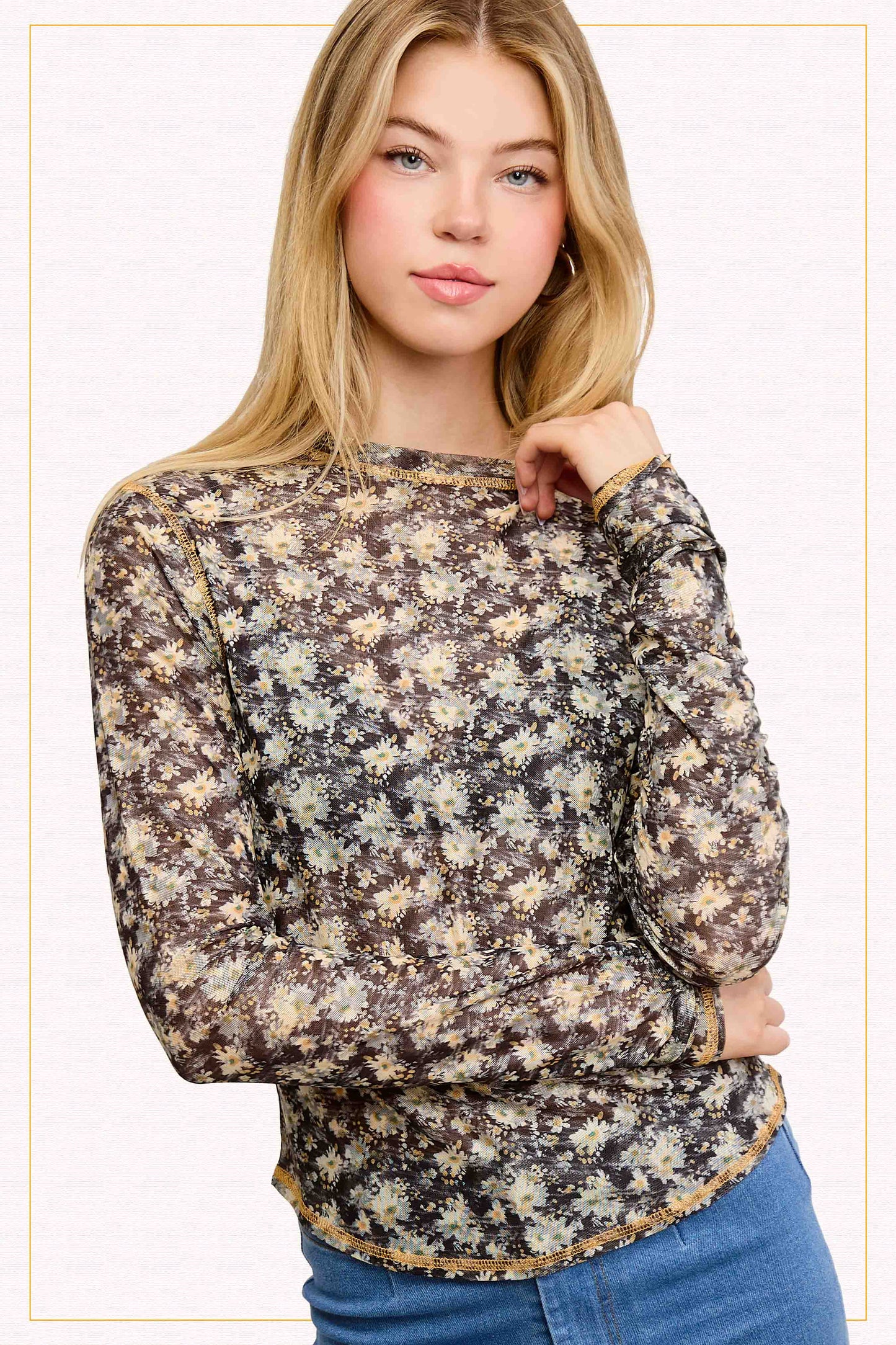 JCT7701-Floral Layer Top