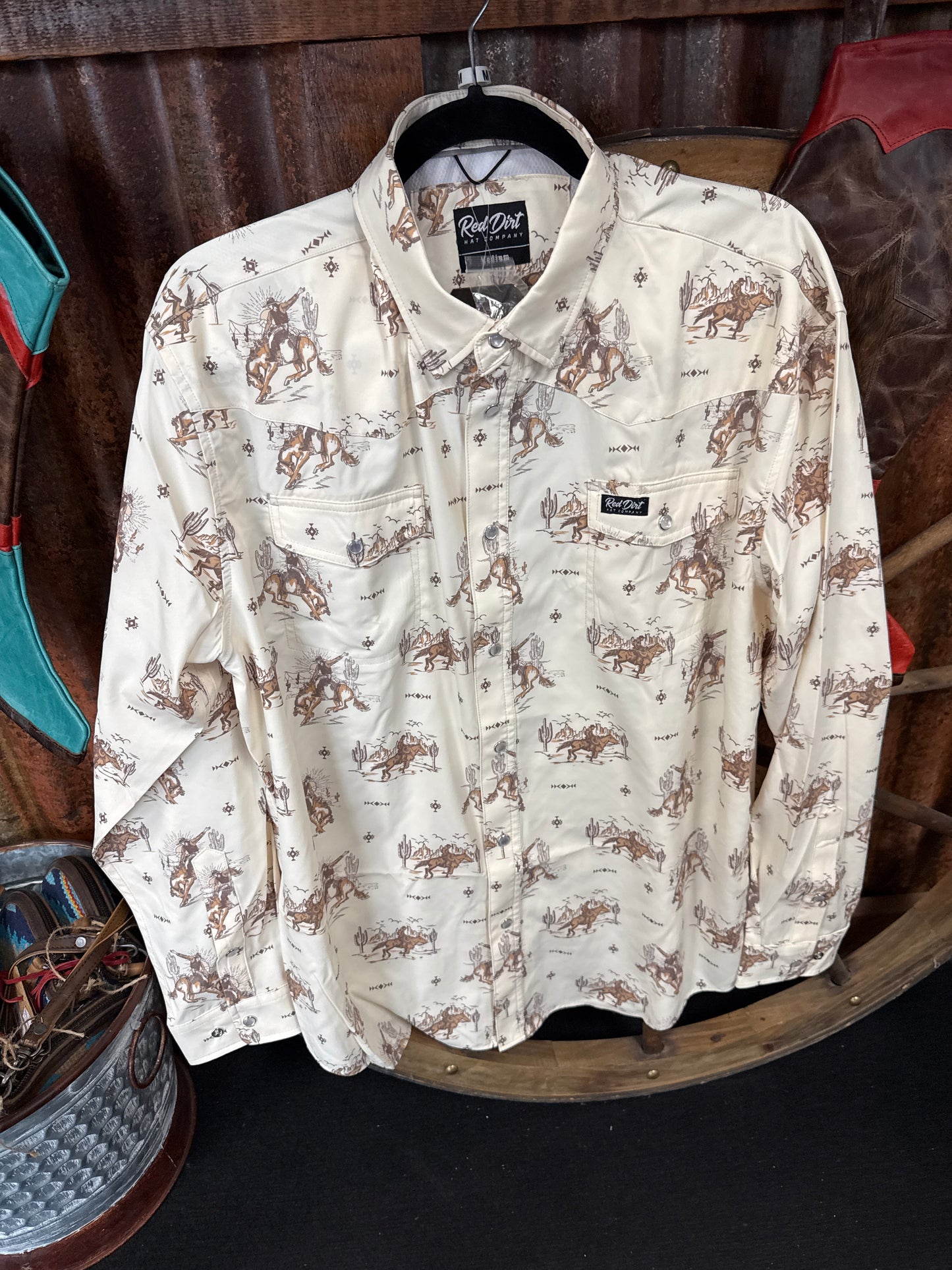 Shirts Men’s Red Dirt Long Sleeve Western Print RDDWLS019WES