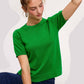 Soft Short Puffy Sleeve Basic Stretchy Knit Top MCS3600