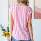 5948 Solid Textured Cap Sleeve Pullover Blouse 11D-T5948