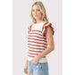 Outerwear Women’s STRIPED RUFFLE SLEEVE SWEATER 55961