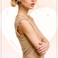 HCT7692-Stretchy Brushed Ruffle Sleeve Stripe Tank Top