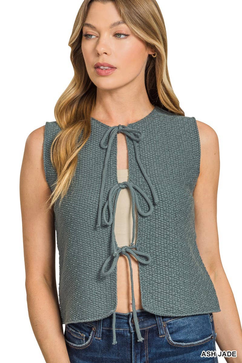 Tie Front Sweater Vest shirt