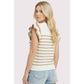 Outerwear Women’s STRIPED RUFFLE SLEEVE SWEATER 55961