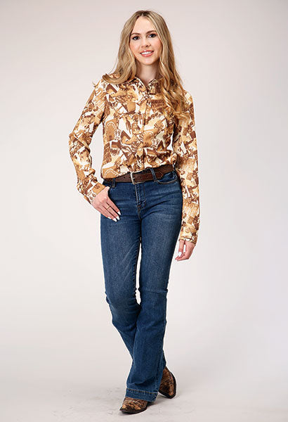 Shirt Women’s Roper College Print Long Sleeve 03-050-0590-0158