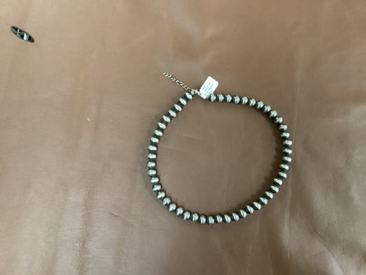 Jewelry Necklace Silver Pearl 14’’ 8MM