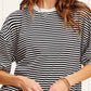 Shits Women’s Loose Fit Striped Short Sleeve Crew Neckline Top MCT7688