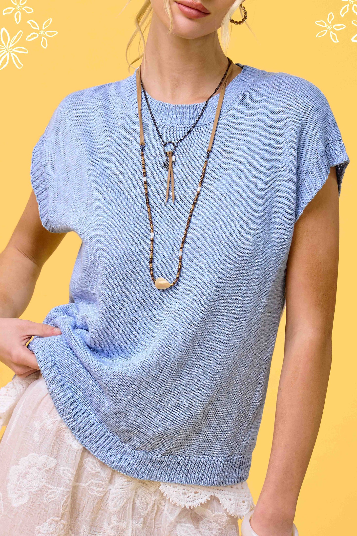 Outerwear Women’s Loose Fit Knit Sweater Vest JCS3598