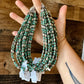 Torpedo choker Sterling Silver Pearls and turquoise choker CHO-NAV-049-TUR