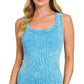 Tops Women’s 2 Way Neckline Washed Ribbed Seamless Tank