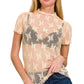 6339 Lace See-through Layering Short Sleeve Top