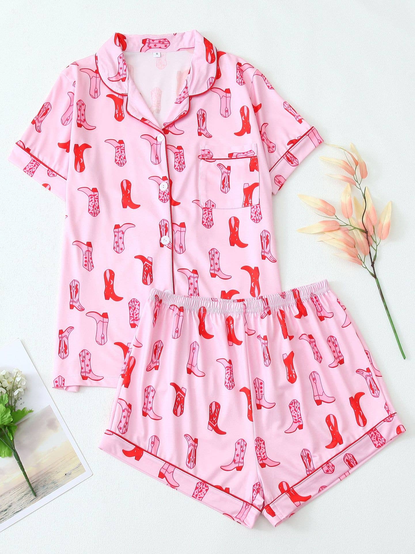 Women’s Pajama Set Boot Print  RCJW05768