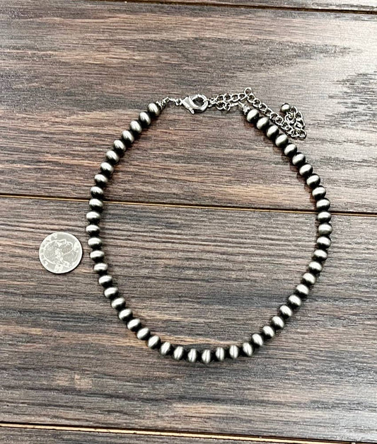 734237, Handmade 16" 8mm Navajo Necklace