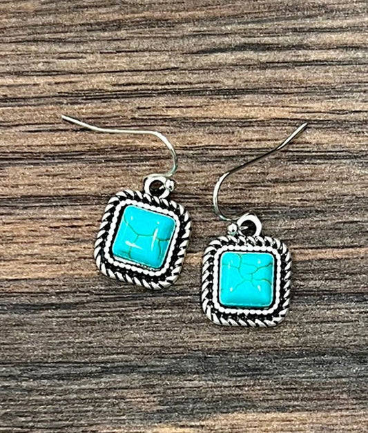 726466-1, 8mm Square Stone Earrings