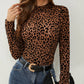 TO1494 Sheer Mesh Mock Neck Top