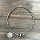 739194, Handmade 16" Silver & Navajo Bead Necklace