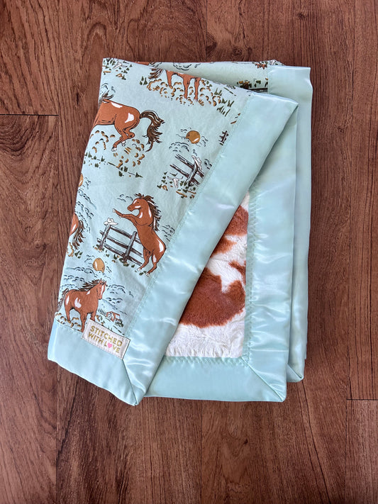 Accessories Baby Blanket Bull By The Horns Plush Minky.
