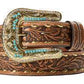 Belts Women’s Angle Ranch Tooled Gold Stitch  D140011308