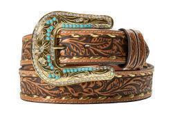 Belts Women’s Angle Ranch Tooled Gold Stitch  D140011308