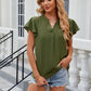 Shirts Women’s Sleeveless Round Neck Ruffle CWTBLSL0184