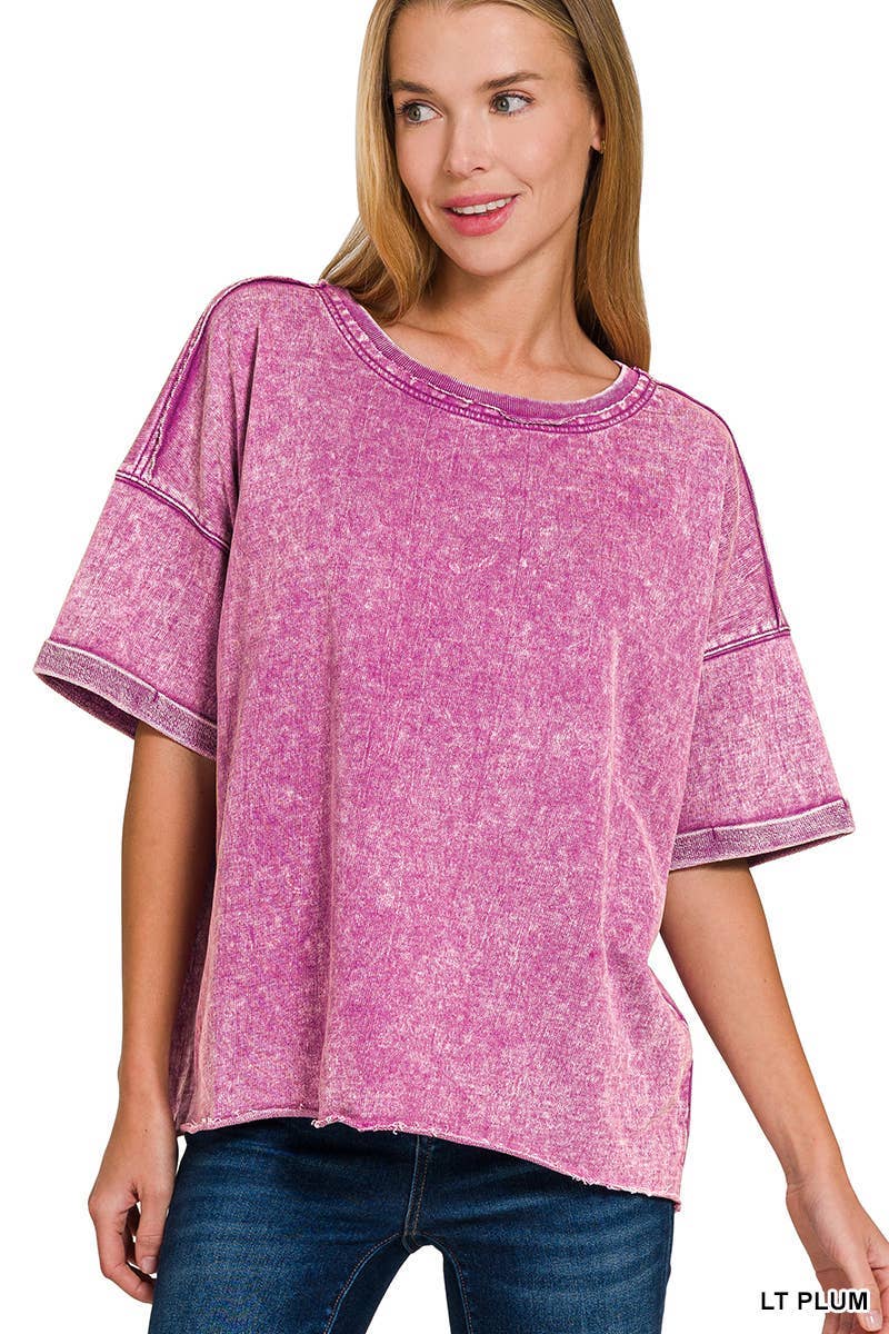 French Terry Acid Washed Tee Shirts 5314A
