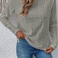 CWTBLL2478_CREW-NECK LONG SLEEVE JACQUARD LACE TOP