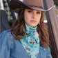 Wild Rag Cruel Turquoise Western Print CXX7207026