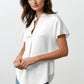 Drop Shoulder Blouse In Crinkle Satin