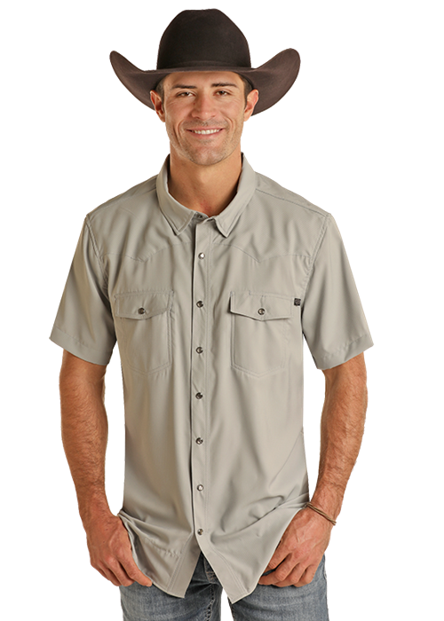 Shirts Men’s Rock&Roll Short Sleeve Snap Black BMN3S06797