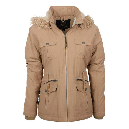 Outerwear Women’s sale item exchange only STS Ladies Havily Khaki Coat w/hood STS8474