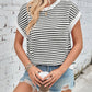 Knit Striped Batwing Sleeve Sweater SW1275