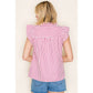 Shirts Women’s FRILLED SPLIT NECK STRIPED TOP 20952