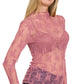 6343 Lace See-through Layering Top
