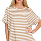 8602A Stripe Jacquard Round-neck Box Tee