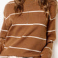 Outerwear Loose Fit Stripe Long Sleeve Crewneck Sweater HCS3553