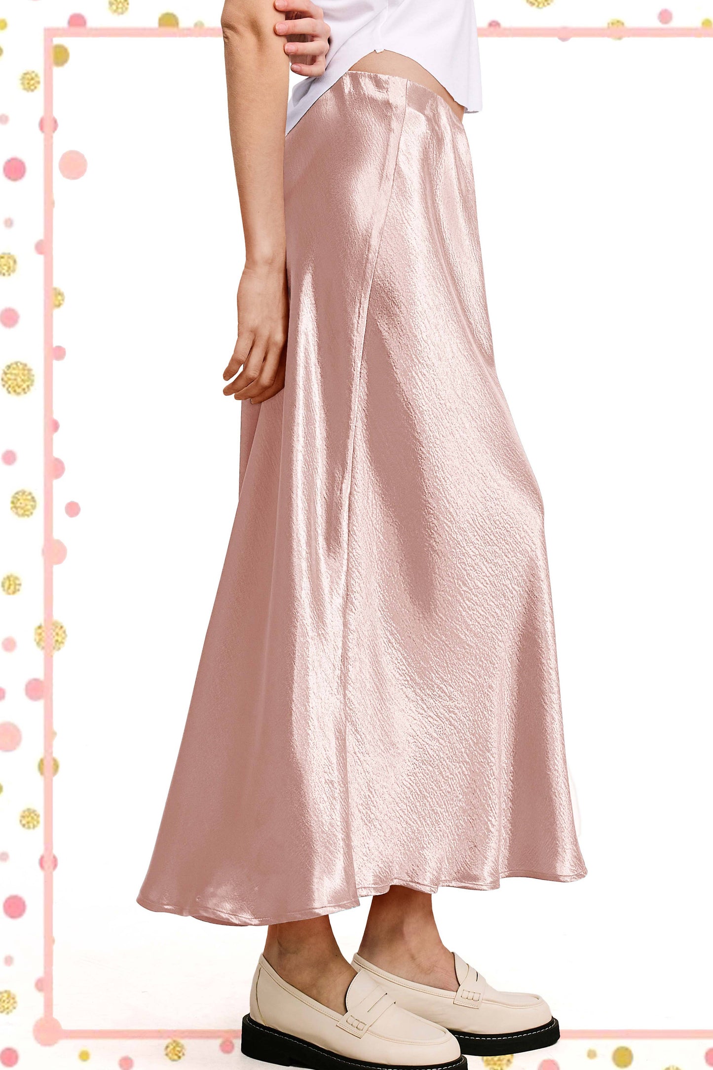 JDP4232-Dressy Satin Long Panel Silhouette Skirt