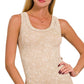 Tops Women’s 2 Way Neckline Washed Ribbed Seamless Tank