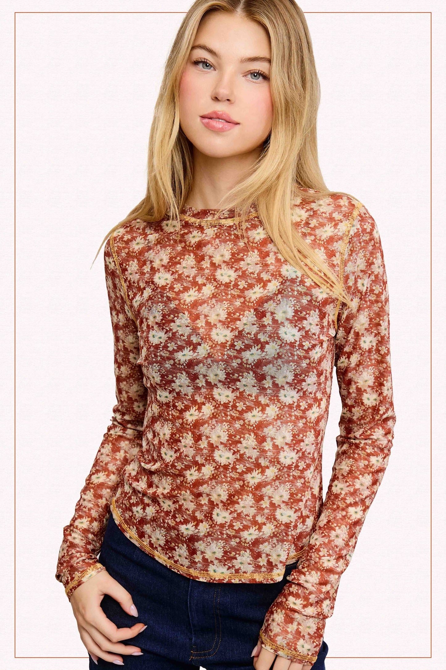JCT7701-Floral Layer Top