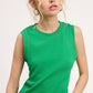 Shirts Women’s-Stretchy Basic Ribbed Sleeveless Crew Neck Tank Top HUT7340