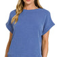 Raised Rib Cap Sleeve Top 8616Y