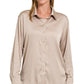 1170D4 Satin Charmeuse Button Front Shirt Women’s